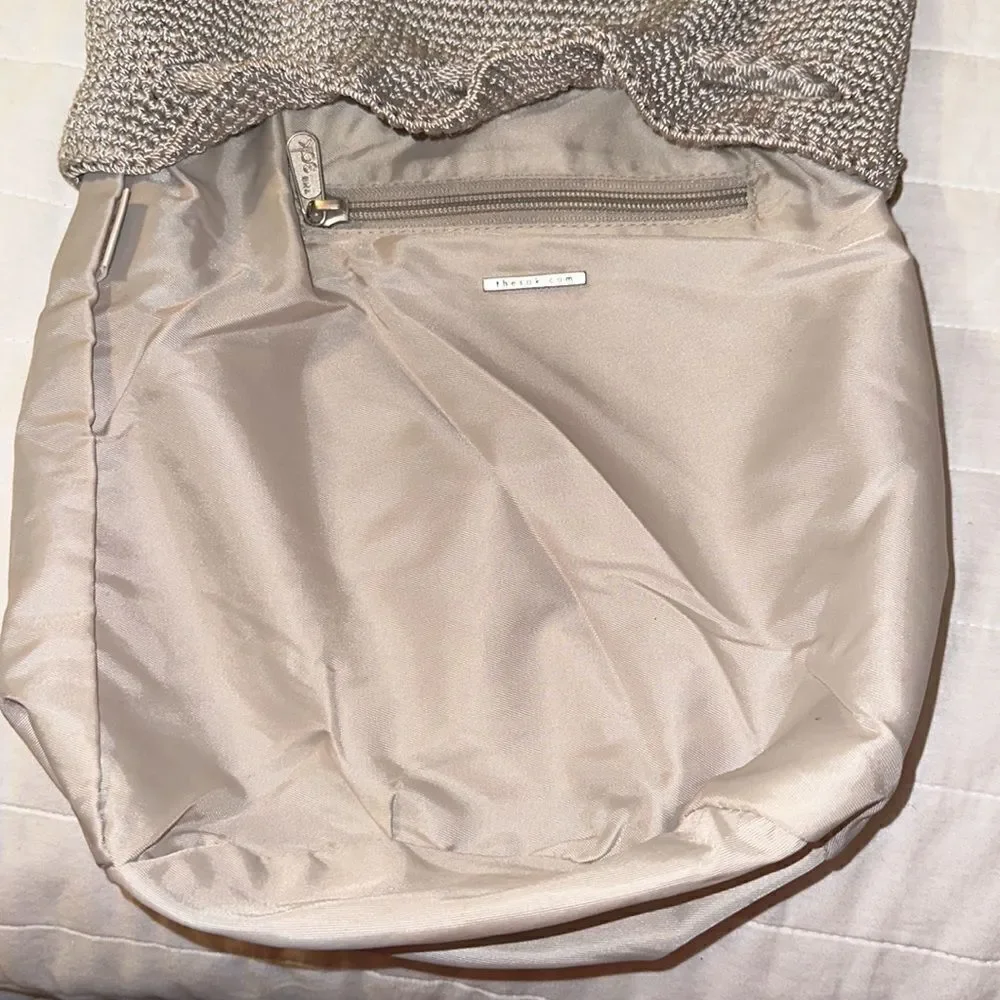 The Sak Tan Macrame Backpack String Bag Purse